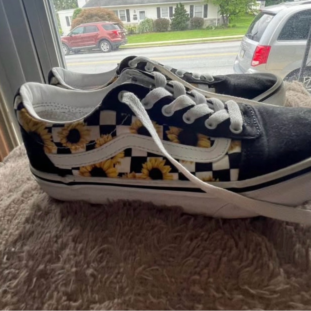 Vans White and Black Low-Top Sneakers